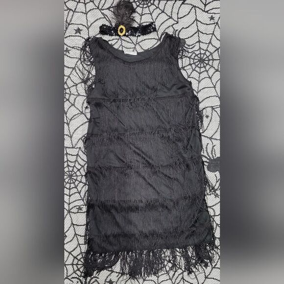 Black Flapper Fringe Halloween Costume - Picture 2 of 6